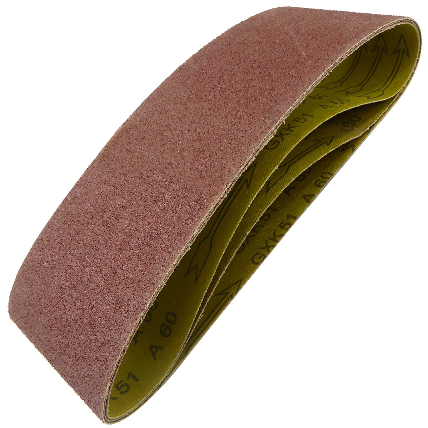 100mm x 610mm Sanding Belt 60 Grit Display Pack of 3